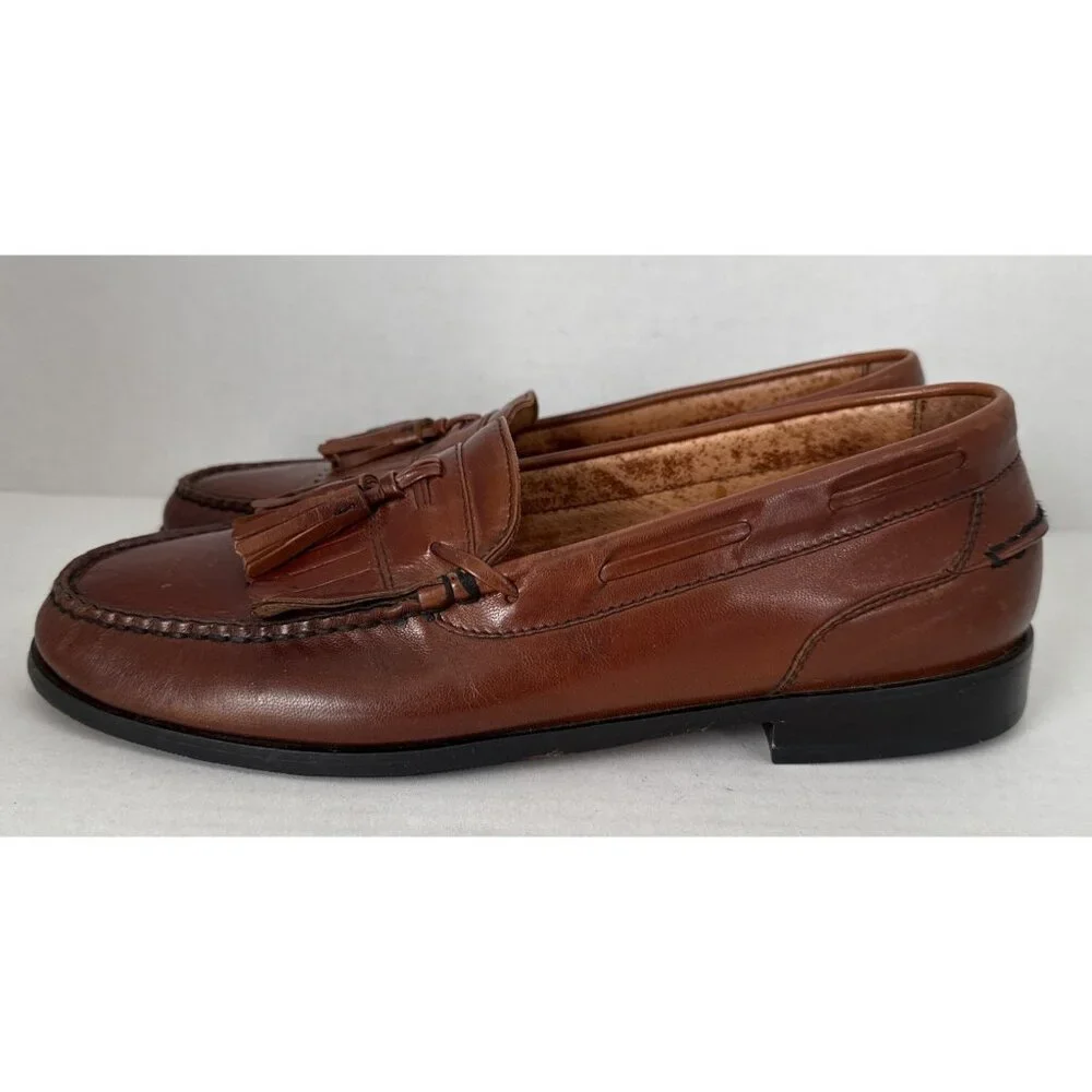 French Shriner‎ Brown Tassel Loafers 10.5 M Drexel Leather Comfort Casual Dress